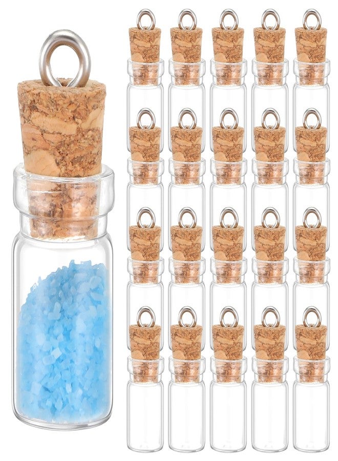 Zelphvt 20 Pcs Mini Glass Bottles with Cork 1ml Capacity Clear Tiny Glass Bottles Wishing Message Bottle DIY Art Craft Storage Small Jars for Home and Holiday Party Decoration - Image 1